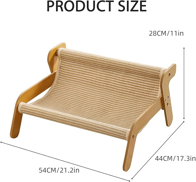 Mellowkin Cat Scratcher Couch, Double-Layer Lounger Cat Scratcher, The Claw Lounge, 2-in-1 Cats Scratch Pad and Lounger, Wear Resistant Scratching Sisal Chair for Indoor Cats (A)