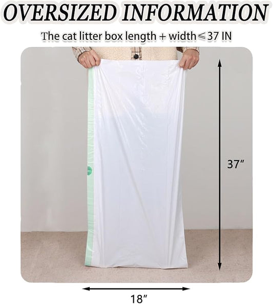 14 Count Cat Litter Box Liners Large 37” x 18” Cat Litter Bags for Poop Jumbo Extra Thick With 2 Mil Pet Waste Litter Drawer Liner Bags