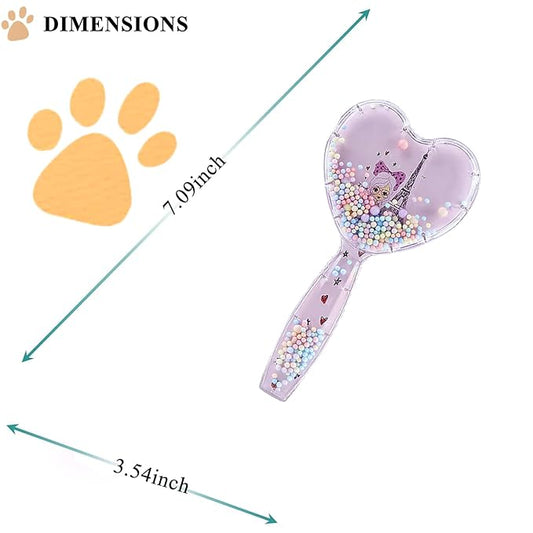 Small Dog Brush, Soft Dog Brush for Shih Tzus, Yorkies, Maltipoos, Maltese , Love Shape Puppy Massaging Hair Brush, Cat Brush, for Small Dogs Cats Rabbits of All Hair Types (Purple)