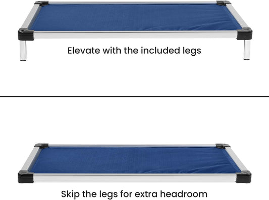 K9 Ballistics Chew Proof Armored Padded Dog Crate Bed, Virtually Indestructible, Legs Included (Blue Quartz, Large (41" L x 27" W x 5" H))