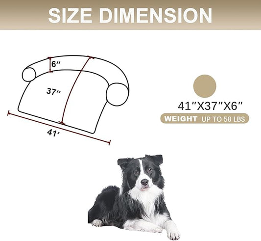 Calming Dogs/Cats Bed Mats, Dog Pad Washable Removable Couch Cover, Plush Long Fur Mat for Pets, Waterproof Lining, Perfect for Small, Medium and Large Dogs and Cats (Gradient Brown, 41"x37")