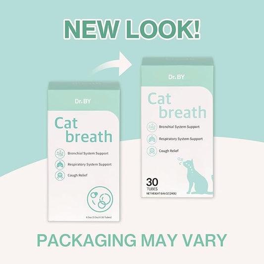 Dr.by Cat Breath Bronchial Supplements Cat Sneezing Treatment Asthma Cold Cough Nose Relief Respiratory&Immune Support with TF-343-30 lickable Formula Individually Packaged, Chicken (1 Pack (8.5OZ))