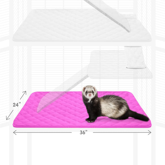 Paw Inspired Fitted Fleece Liner for Ferret Nation, Critter Nation Cage for Ferrets, Rats, Chinchillas, Hedgehogs & Other Small Animals (Pink, Bottom Pan Liner)