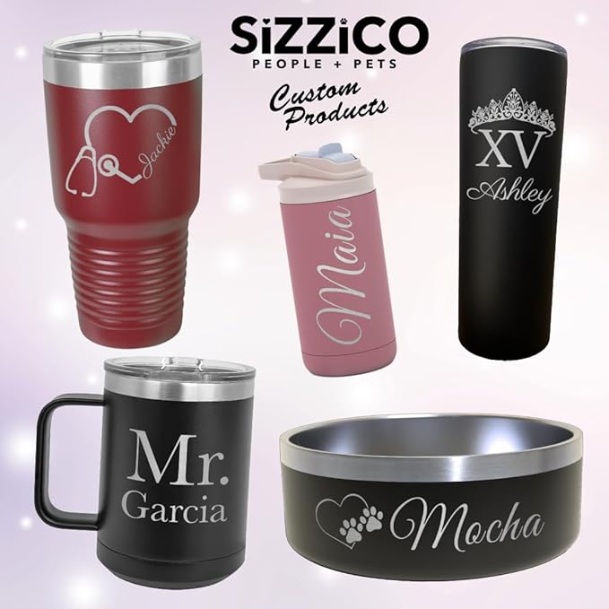 Custom Dog Bowl with Large Name - 304 Stainless Steel, Personalized Engraved, Nonslip, Custom Cat Bowl, Feeder, Pet Supplies, Food (Black, Small - 18oz)