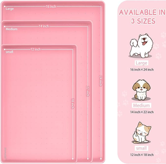 MateeyLife Silicone Cat & Dog Food Mat for Floors Waterproof, Anti-Slip Dog Bowl Mats for Food and Water, Pet Feeding Mats with Lip to Prevent Spills, Pet Placemat for Messy Drinkers to Protect Floors