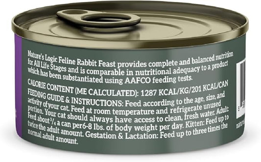 Natures Logic NL00106 Rabbit Feast Canned Feline Food, One Size