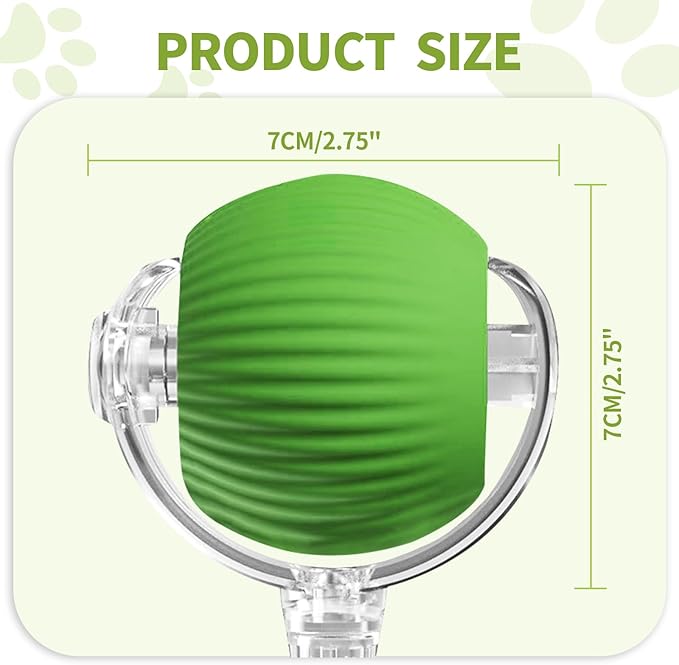 2pcs Smart Interactive Pet Toy Ball, Self Rolling Dog Ball Interactive Cat Toys, 360° Smart Automatic Rolling Ball Toy for Dogs Cats Indoor Outdoor Play (Red&Green)