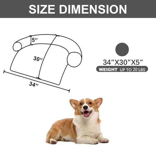 Calming Dogs/Cats Bed Mats, Dog Pad Washable Removable Couch Cover, Plush Long Fur Mat for Pets, Waterproof Lining, Perfect for Small, Medium and Large Dogs and Cats (Dark Gray, 34"x30")