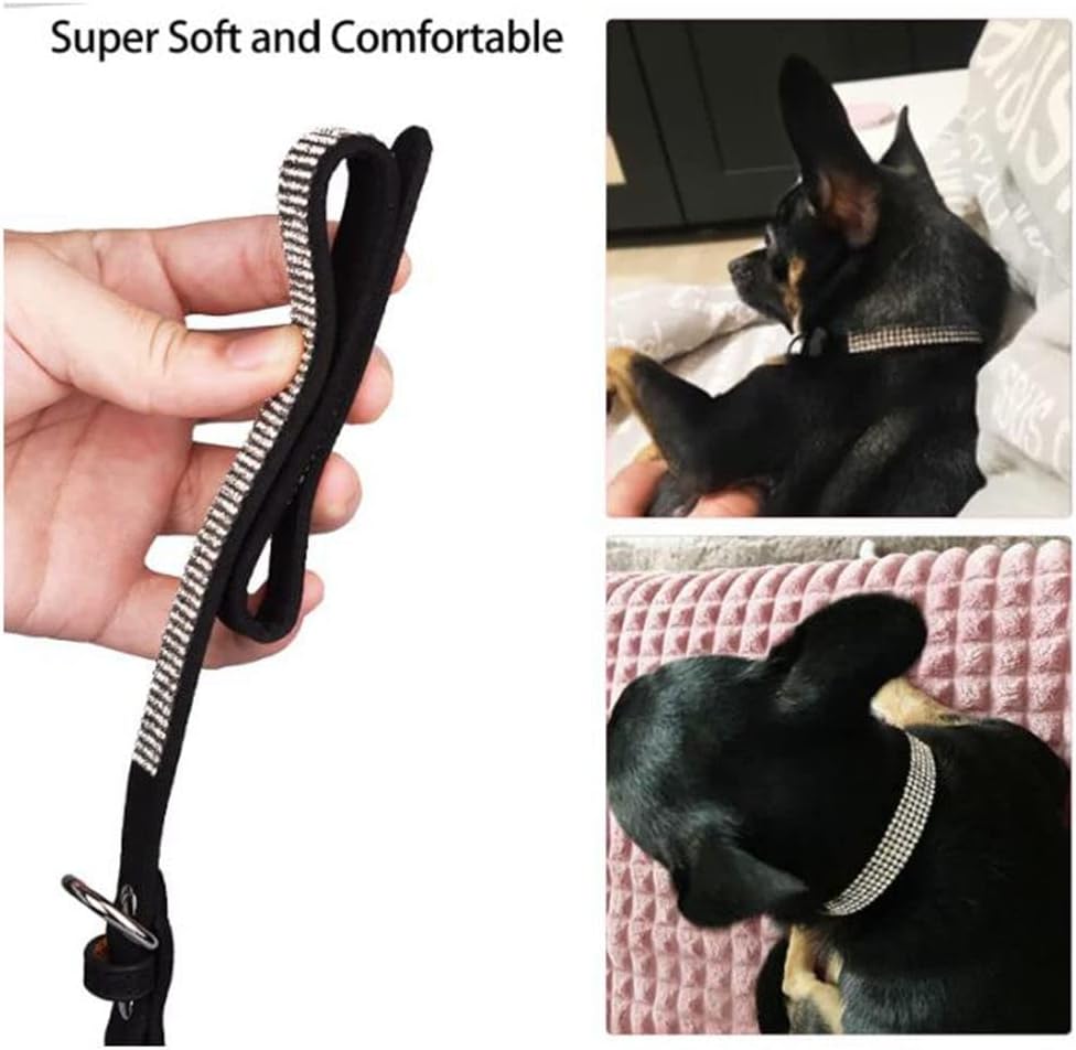 Rhinestone Dog Collar for Small Dogs, Bling Diamond Fancy Crystal Glitter Pretty Jewel Pet Puppy Collars for XXS XS Small Medium Large Breed Girl Dogs Female Cats Kitten, Red L