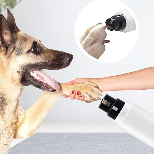 Quiet Rechargeable Pet Nail Grinder - Dog Nail Clippers and Grinder - with LED Lights and Quick Sensor, Diamond-Tip Dust Collector, Suitable for Large Dogs, Small Cats, and Rabbits (Pink)