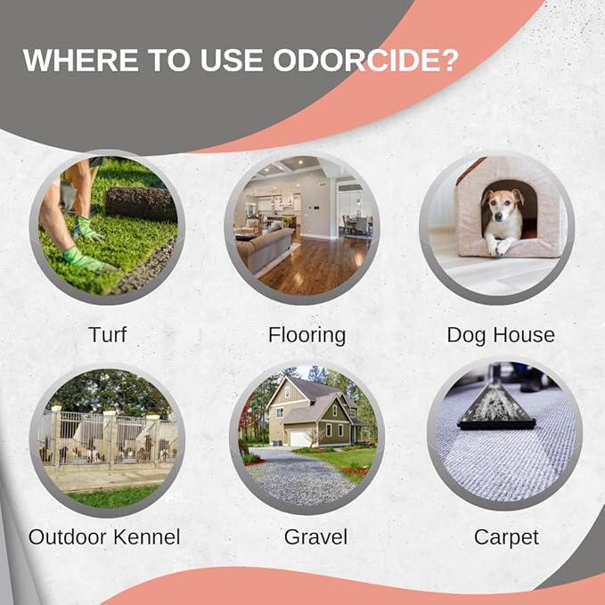 ODORMED Odor Eliminator Concentrate – Pet Odor Eliminator for Strong Odor on Floors, Walls, Cages & More – All-Purpose Carpet Deodorizer w/Safe, Non-Enzymatic Formula (1 Gal, Fresh Peach Blossom)