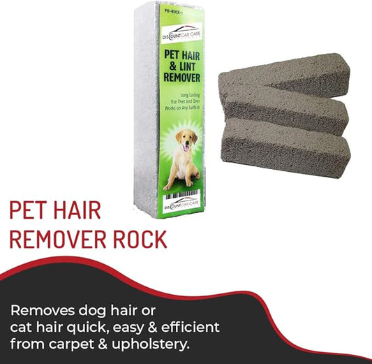 Pet Hair Remover Rock – 3 Pack Reusable Dog & Cat Hair Cleaner for Carpet, Upholstery & Auto Interiors – Easy Lint & Fur Removal Tool – No Roller or Brush