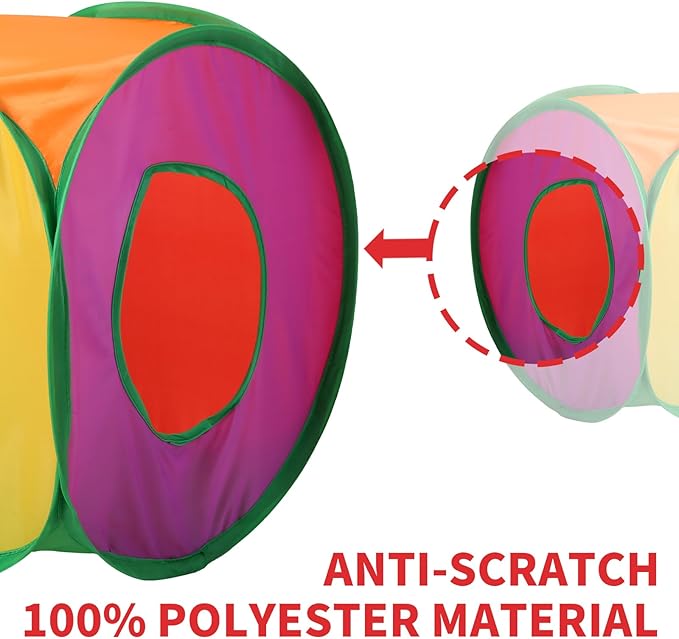 Coolcandy Cat Tunnel & Interactive Cat Toy Indoor, Cube Shape Tunnel Toys for Indoor Cats, Collapsible Interactive Peekaboo Cave with Play Ball, for Multi-Way Play & Small Animals