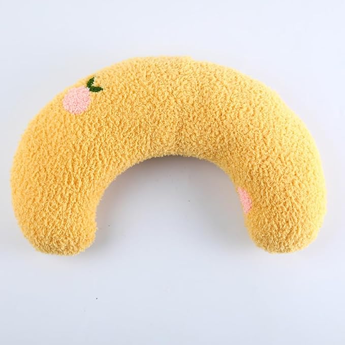 Cat Pillow, Small Pet Sleeping Pillow U-Shaped Ultra Soft Fluffy Cat Pillows for Indoor Cats Dog Neck Pillow Small Pet Toys Yellow