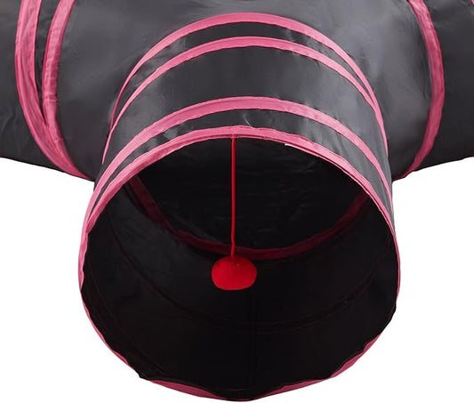 Cat Tunnels for Indoor Cats 3 Way Play Toy Kitty Tunnel Peek Hole Toy with Ball for Cat Tube Fun for Rabbits Kittens and Dogs