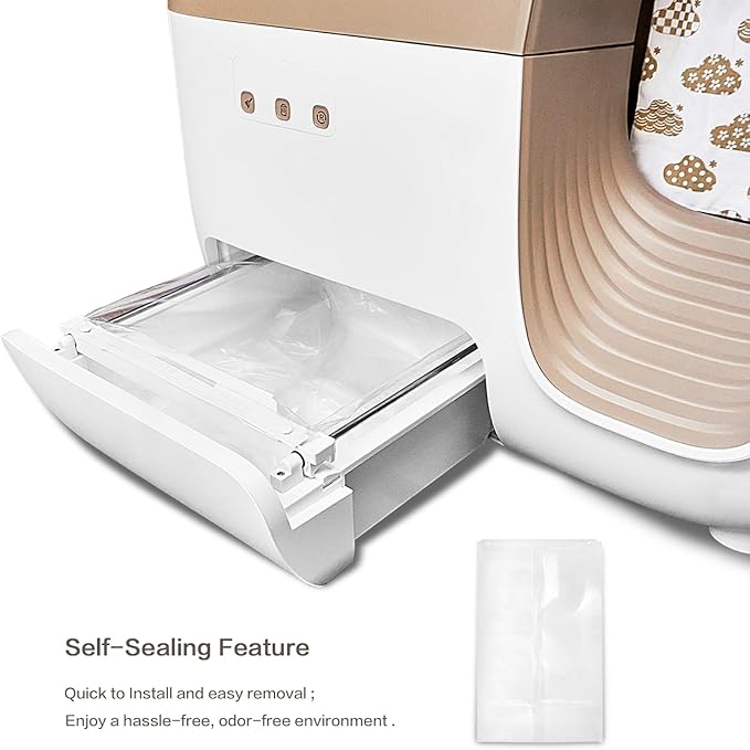 40-Pack Cat Litter Box Liners Compatible with Petsnowy Litter Box, Self-cleaning Waste Drawer Bags for Automatic Cat Litter Box, Clear and Durable Liner