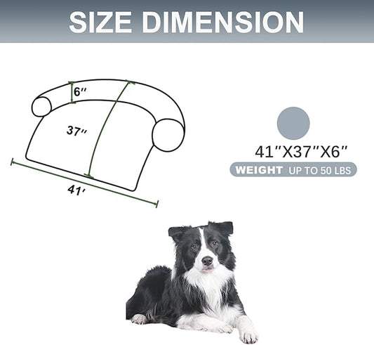 Calming Dogs/Cats Bed Mats, Dog Pad Washable Removable Couch Cover, Plush Long Fur Mat for Pets, Waterproof Lining, Perfect for Small, Medium and Large Dogs and Cats (Gradient Gray, 41"x37")