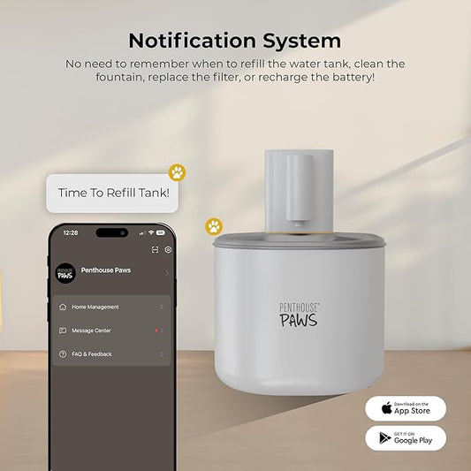 Smart Wireless Cat Water Fountain, 3.5L/118oz Automatic Pet Water Dispenser with App Control, Ultra Quiet, UV Sterilization & Filtered Flow for Cats & Dogs