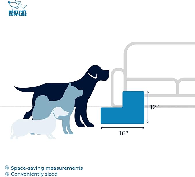 Best Pet Supplies Dog Stairs & Steps - Foam Steps for Small Dogs & Cats, Non-Slip Indoor Balanced Pet Step Support, Dog Ramp, No Assembly, Brown Linen, Foldable 2-Step (12-inch Height)