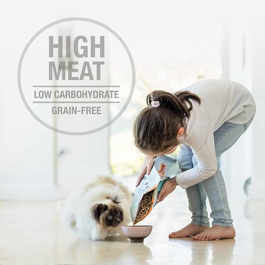 Feline Natural High Protein Dry Cat Food, Freeze-Dried Diet with 98% Meat, Organs & Seafood, No Peas, Grains, or Artificial Additives, Made in New Zealand, Chicken & Lamb, 3.5oz