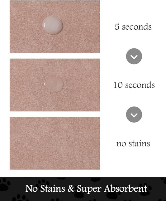 Pet Feeding Mat-Absorbent Dog Mat for Food and Water Bowl-No Stains Quick Dry Water Dispenser Mat-Dog Accessories Pet Supplies-Bowl for Messy Drinkers(Dusty Pink,17"x34"