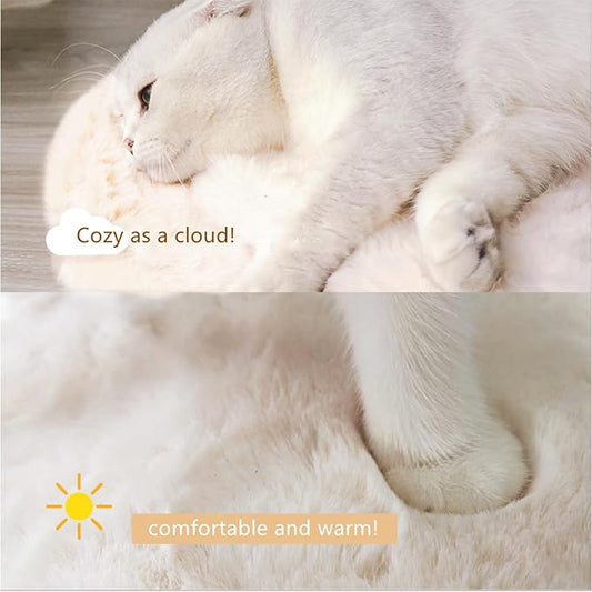 SHENGOCASE 2-Pack Cat Dog Bed Cushion, 10.6" x 17.5", Faux Rabbit Fur, for Wall Box House Crate Cage Kennel Perch, Cat Tree Pillow Pad Mat Replacement