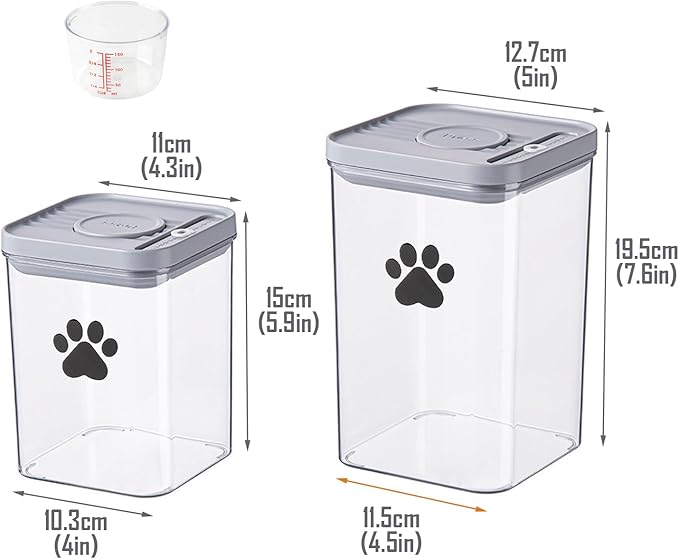 2-Pack Dog Treat Storage Container Set 78oz+48oz | Airtight Pet Treat Canisters for Cats & Dogs, Kitchen Counter Jar, BPA-Free, Dog Cookie Treats Jars with Lid, Keeps Treats Fresh & Crunchy