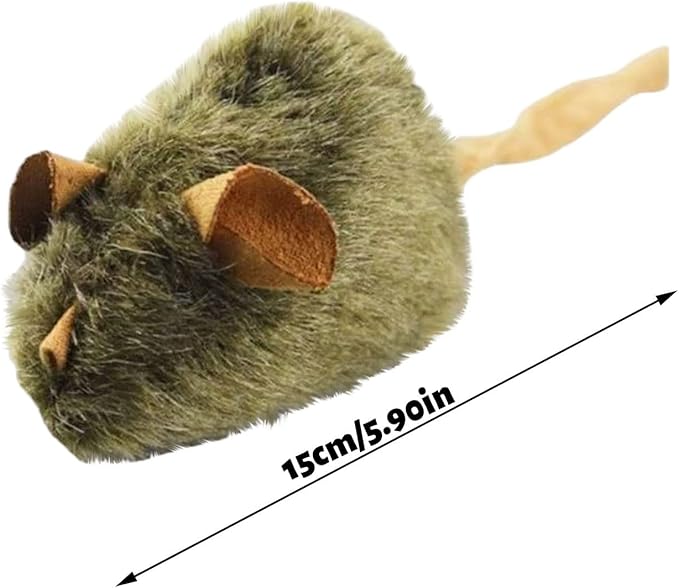 Fuzzy Mice Cat Toys - Sound Kitten Toy - Squeak Mice Chewing Plush Realistic Interactive Play Kitten Bite Interactive for Indoor Cat Pets Interactive Catnip Toys