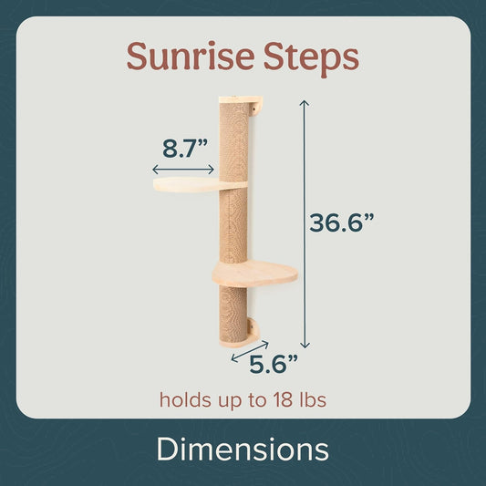 Cat Climbing Wall System – Modern Floating Shelves & Perches for Cats - Sunrise Steps | Ascentials by FurHaven