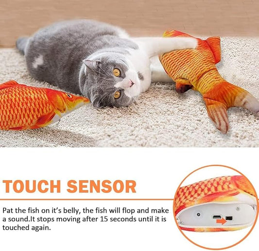 Tocirelo Cat Toys for Bored Indoor Adult Cats - Interactive Catnip Toy for for Indoor Cats,Moving Kitten Kicker, 11" Electric Flopping Fish for Boredom Kitty Exercise