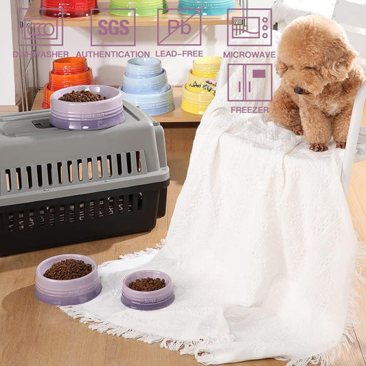 Sweejar Gradient Dog Bowl, Ceramic Dog Food Dish for Medium Dogs and Cat, Porcelain Pet Bowl for Food and Water 18 oz (Gradient Purple)