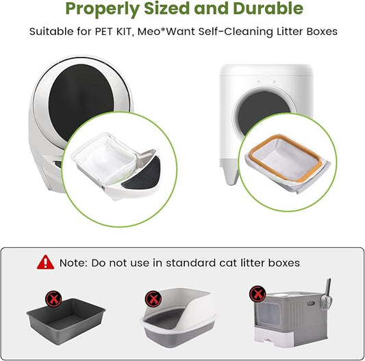 67 Count Waste Drawer Bags for Robot 3 4 and Compatible with Most Self Cleaning Litter Box & ScoopFree Clumping Poop Bin, 9 Gal Kitty Drawstring Liners Leak-proof Disposable Pet Trash Replacement Bags