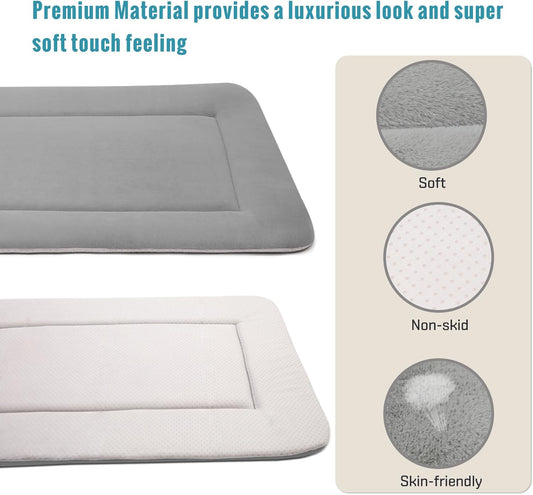 Magic Dog Bed - Soft Crate Pad Mat for Medium/Large Dogs, 36 Inch Machine Washable Kennel Pad with Non-Slip Bottom, Gray