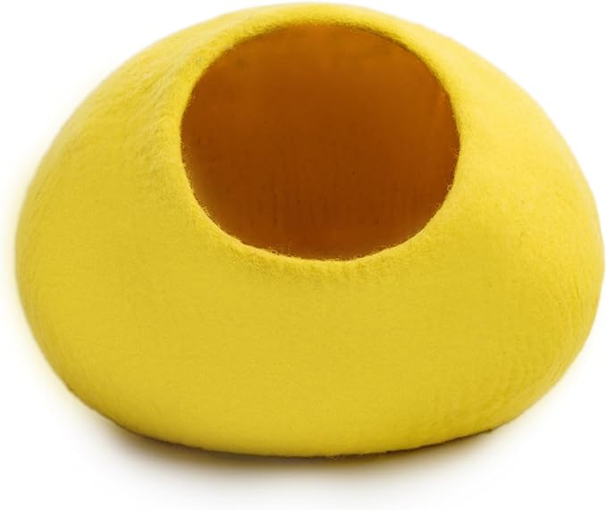 Woolygon Premium Wool Cat Cave Bed - Felt Cat Cave Handmade from 100% Merino Wool, Pet Friendly Felt Cat Bed for Indoor Cats and Kittens