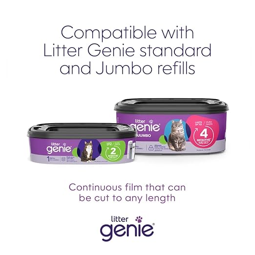 Litter Genie Plus Pail (Silver) | Cat Litter Box Waste Disposal System for Odor Control | Includes 1 Square Refill Bag