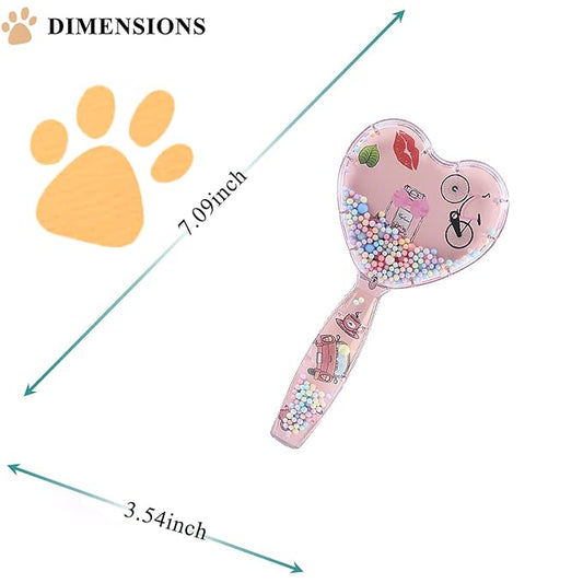 Small Dog Brush, Soft Dog Grooming Brush for Shih Tzus, Yorkies, Maltipoos, Maltese, Love Shape Puppy Massaging Pet Hair Brush, Cat Brush, for Small Dogs Cats of All Hair Types (Rose Pink)
