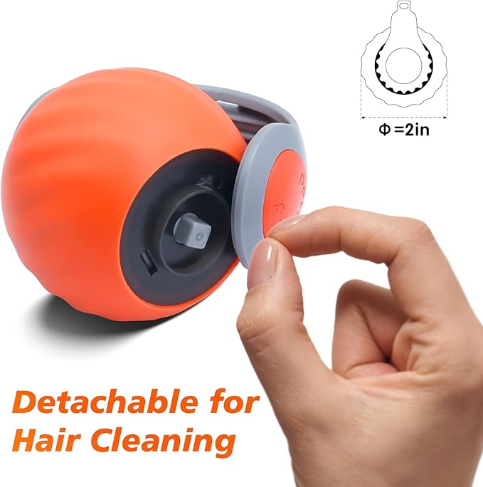 Interactive Cat Toy for Indoor Cats, Speedy Ball with Tail, Automatic Moving Cat Balls for Bored Indoor Adult Cats, 360°Automatic Rolling Ball Toy, Two Speed Adjustment(Orange)