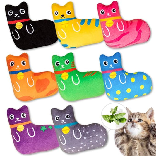 AWOOF Catnip Toys for Indoor Cats, Natural Catnip Cat Toys Kitten Toys - 8 PCS Fish Cat Toys Set for Boredom