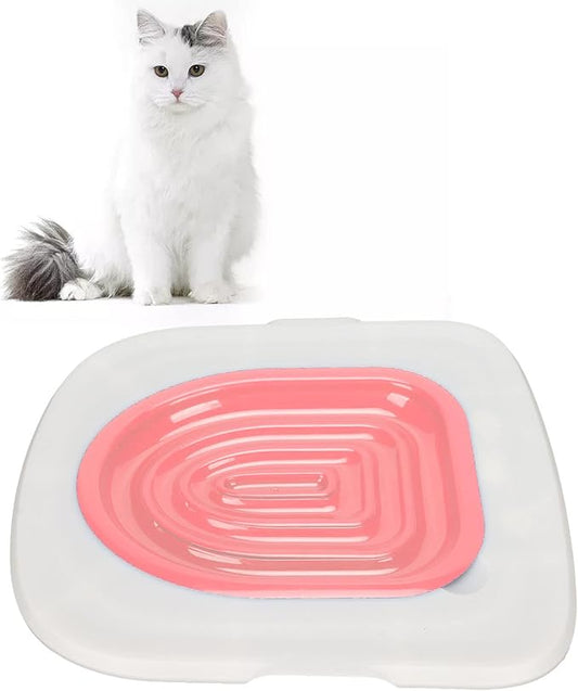 Kitty Toilet Training Kit, KIMISS Cat Toilet Training Kit Universal Reusable Environmentally Friendly Cat Toilet Trainer for Pet Cleaning Cat Training Toilet (White Tray, 1 Inner Support)