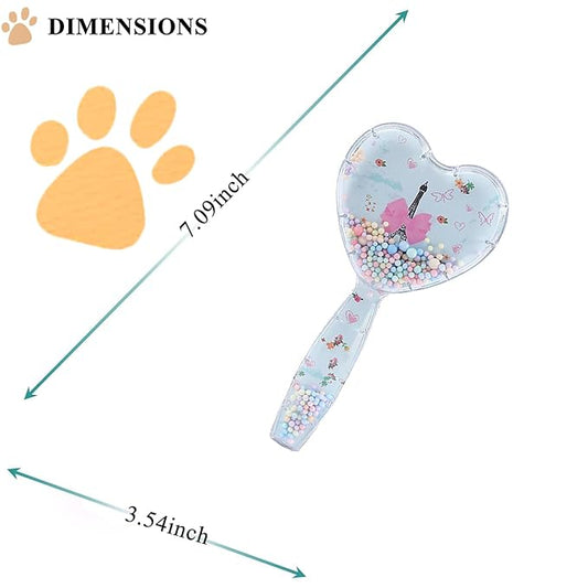 Small Dog Brush, Soft Dog Grooming Comb for Shih Tzus, Yorkies, Maltipoos, Maltese, Love Shape Puppy Massaging Pet Hair Brush, Cat Brush, for Small Dogs Cats of All Hair Types (Sky Blue)