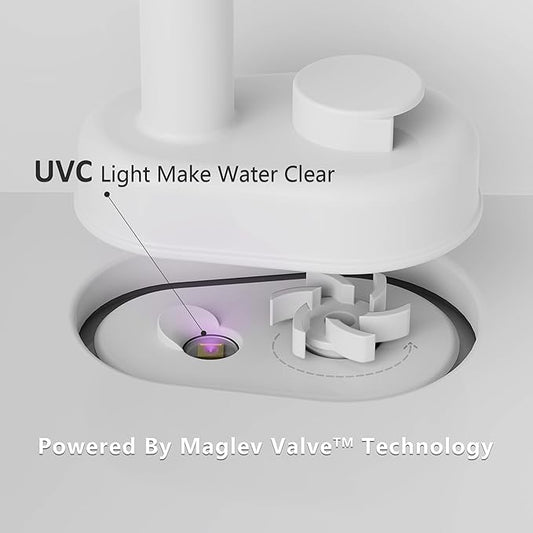 PET LAYSON Pumpless Cat Water Fountain, App Remote Control Smart Cordless Rechargeable Battery Operated, 3.6L/122oz 2.4G Wi-Fi Dog Water Dispenser, 2 Filters,2 Nozzles(Pink, M1 Pro)