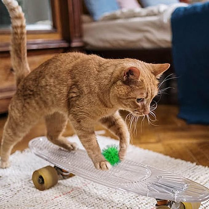 PET SHOW 20pcs Cat Sparkle Ball for Indoor Cats 1.77 Inch Assorted Color Glitter Kittens Toy Balls Cat Chase Pom Pom Balls for Cats