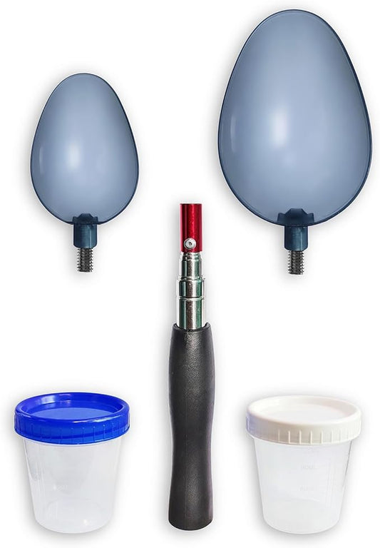 QMARK Telescopic Urine Collector, Reusable Dog Urine Sample Catcher, Cat Pee Stick for Veterinary Supplies. with 2 Spoons and 2 Collection Cups