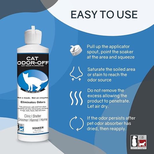 Thornell Cat Odor-Off Pet Odor Eliminator Spray – Original Scent 16oz Ready to Use Cat Urine Odor Eliminator Spray for Pet Urine Odor, Tomcat Spray & Feces on Carpet, Litter Boxes & More