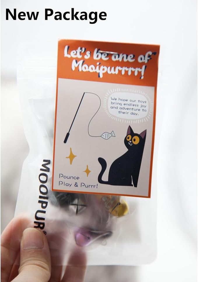 Cat Insect Replacements for Wand Toy, Bugs Refills with Bells, Feather Wand Attachments for Teaser, Suction Cup Toys, Ideal for Indoor Cat Enrichment & Hunting Instincts (5 PCS)