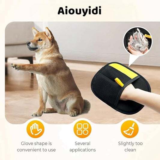 Pet Hair Removal Gloves, pet Hair Remover, Reusable Double-Sided electrostatic pet Hair Removal Gloves, pet Grooming Gloves.Suitable for Sofas, Furniture, Carpets, car Seats