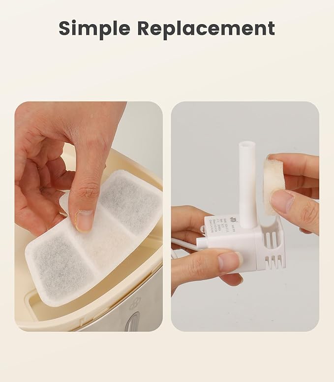 6pcs Replacement Filters for PW04 3.5L Wireless Cat Water Fountain (for Fountain B0DNJT76WJ and B0DSJ9F3M2