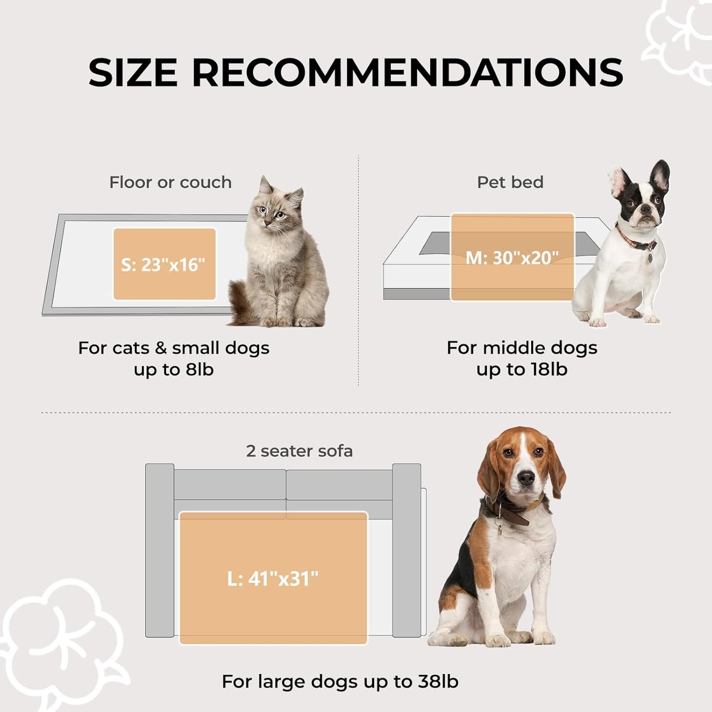 Luciphia 1 Pack 3 Calming Dog Blanket Fluffy Premium Fleece Pet Blankets Soft Sherpa Throw for Dogs Puppy Cat Grey/Beige/HazeBlue Small (23" x16")