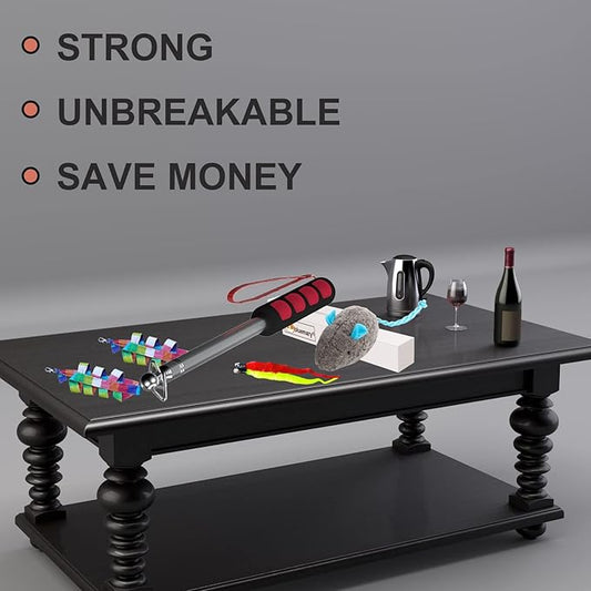 Bluemary 2 Cat Wand Toys & 4 Rainbow Feather String Toys - Engaging Interactive Play for Indoor Kittens and Cats - Ideal for Fun Exercise