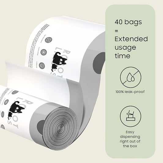Cat Litter Box Robot 4 and 3 Waste Bags, 40 Pack Automatic Litter Box Bags, Thick Heavy Duty Cat Litter Box Liner Bags 25.2 X 15.7 IN